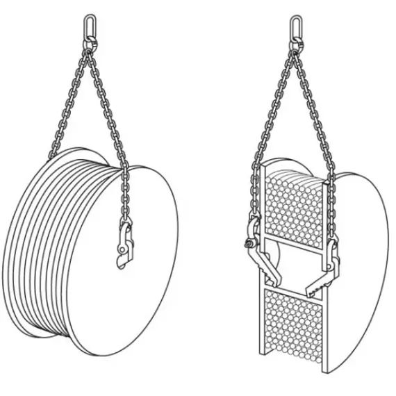 Bobijnhaken voor het veilig hijsen van bobijnen tot 12 ton